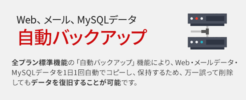シンレンタルサーバー Web・メール・MySQLデータの自動バックアップ
